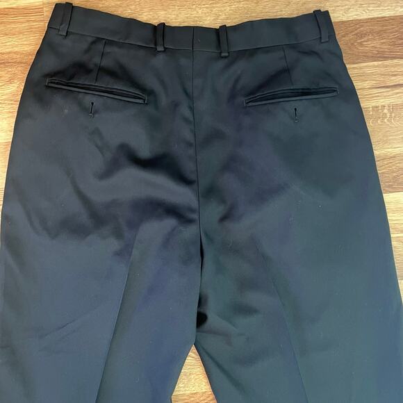 Bolzano Black Dress Pants Mens 32R Flat Front Classic Fit Business Formal Slacks - Picture 3 of 8